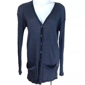 Hard Tail Rib Knit Button Up Cardigan
